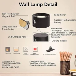 Comfort u0026 Style Beleuchtung-Öko-Wiederaufladbare Wandlampe – Nachhaltige LED-Beleuchtung