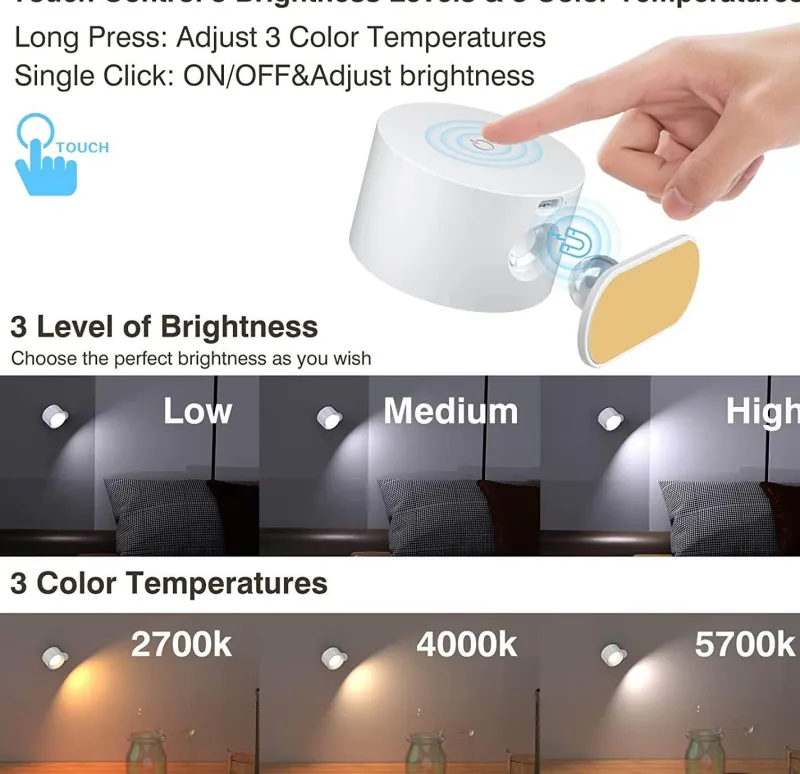 Comfort u0026 Style Beleuchtung-Öko-Wiederaufladbare Wandlampe – Nachhaltige LED-Beleuchtung