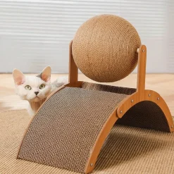 Furendo Haustierzubehör|Reinigungswerkzeuge Für Haustiere-Kratzbrett aus Holz für Katzen – lustiges Katzenspielzeug, Spielzubehör