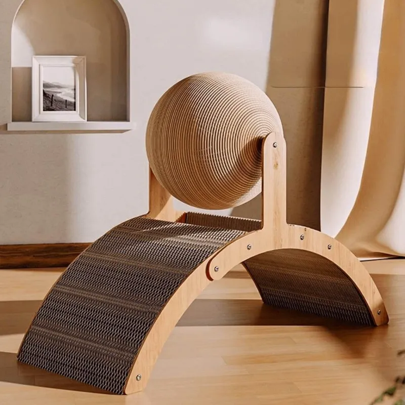 Furendo Haustierzubehör|Reinigungswerkzeuge Für Haustiere-Kratzbrett aus Holz für Katzen – lustiges Katzenspielzeug, Spielzubehör