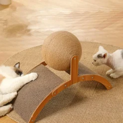 Furendo Haustierzubehör|Reinigungswerkzeuge Für Haustiere-Kratzbrett aus Holz für Katzen – lustiges Katzenspielzeug, Spielzubehör