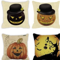 Cozy Haven Bettzeug-Kürbis Halloween Kissenbezüge - Gruselige Dekokissenbezüge