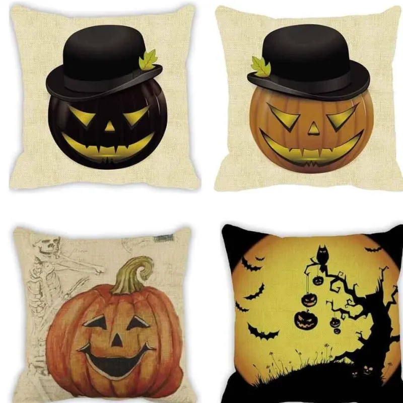 Cozy Haven Bettzeug-Kürbis Halloween Kissenbezüge - Gruselige Dekokissenbezüge