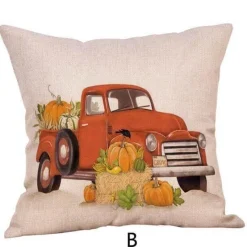 Cozy Haven Bettzeug-Kürbis Truck Kissenbezüge - Halloween Herbst Dekor Akzent