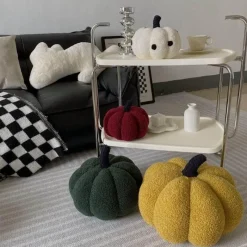 Willow u0026 Whim Bettzeug-Kürbis-Plüschkissen – Süßes Halloween-Herbstdekor