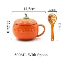 The Cozy Mug Küche & Esszimmer-Kürbistasse aus Keramik – Kreative Herbst-Kaffeetasse