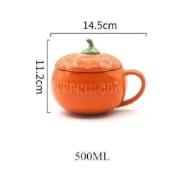 The Cozy Mug Küche & Esszimmer-Kürbistasse aus Keramik – Kreative Herbst-Kaffeetasse