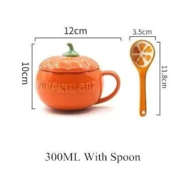 The Cozy Mug Küche & Esszimmer-Kürbistasse aus Keramik – Kreative Herbst-Kaffeetasse