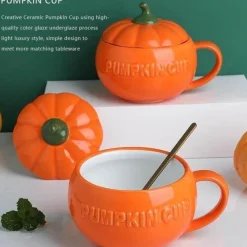 The Cozy Mug Küche & Esszimmer-Kürbistasse aus Keramik – Kreative Herbst-Kaffeetasse