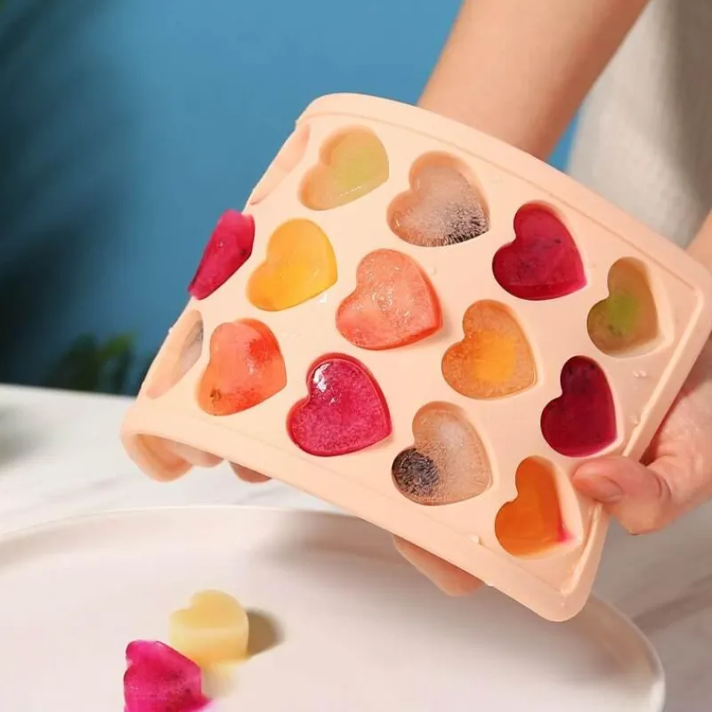 The Cozy Mug Küche & Esszimmer-Kreative Herz-Eiswürfelform aus Silikon – lustiger Eisbereiter