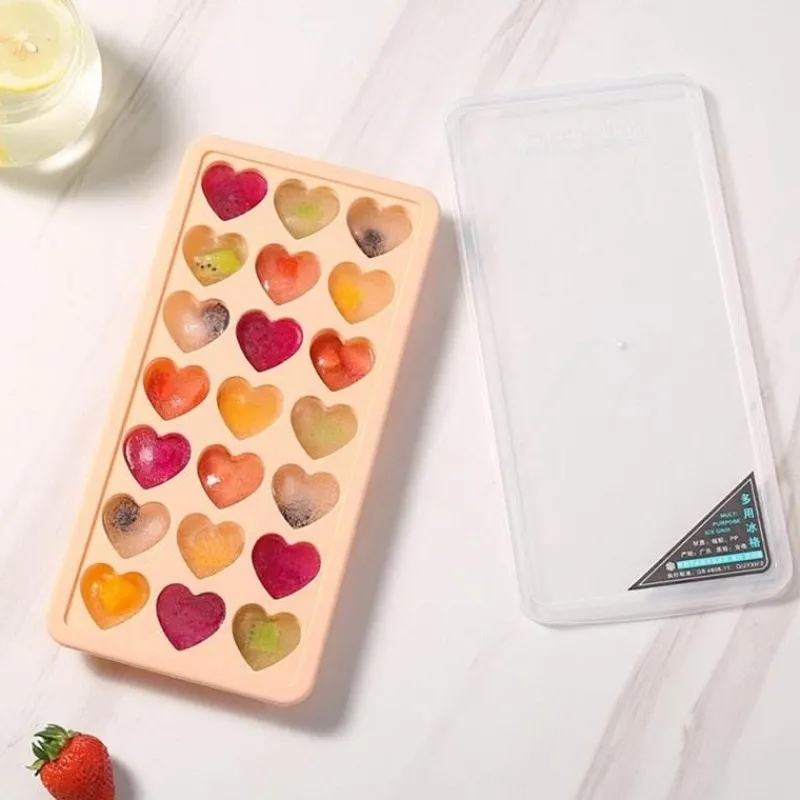 The Cozy Mug Küche & Esszimmer-Kreative Herz-Eiswürfelform aus Silikon – lustiger Eisbereiter