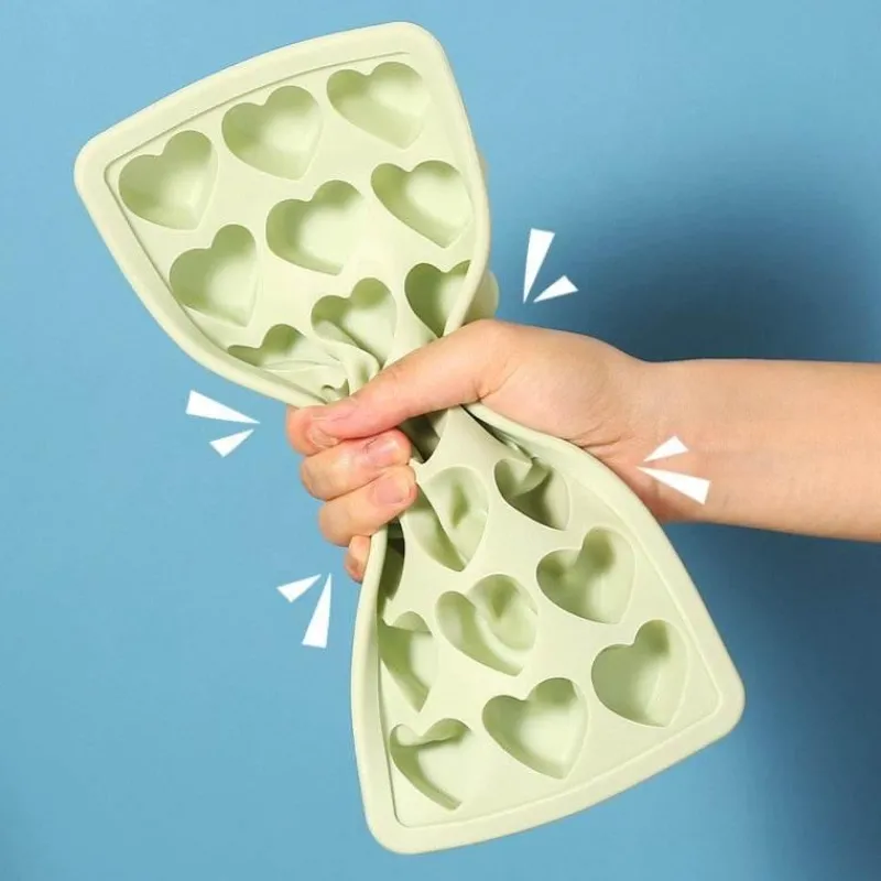 The Cozy Mug Küche & Esszimmer-Kreative Herz-Eiswürfelform aus Silikon – lustiger Eisbereiter