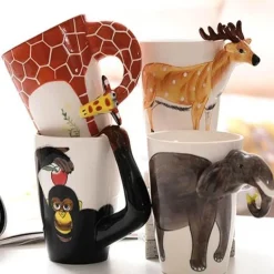 Brew Bliss Küche & Esszimmer-Kreative Keramikbecher im Dschungel-Design – einzigartiges, künstlerisches Trinkgeschirr