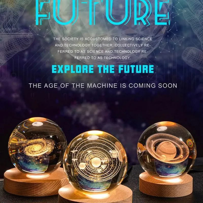 Bright Accents Beleuchtung-Kristallkugel-Nachtlicht – LED-Wohndekor-Akzent