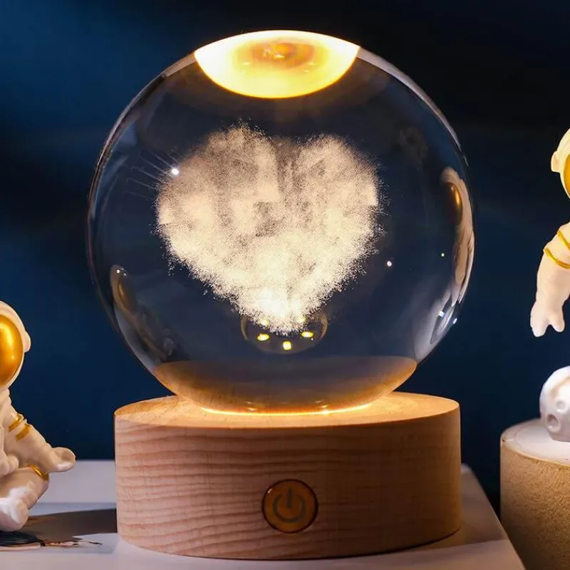 Bright Accents Beleuchtung-Kristallkugel-Nachtlicht – LED-Wohndekor-Akzent