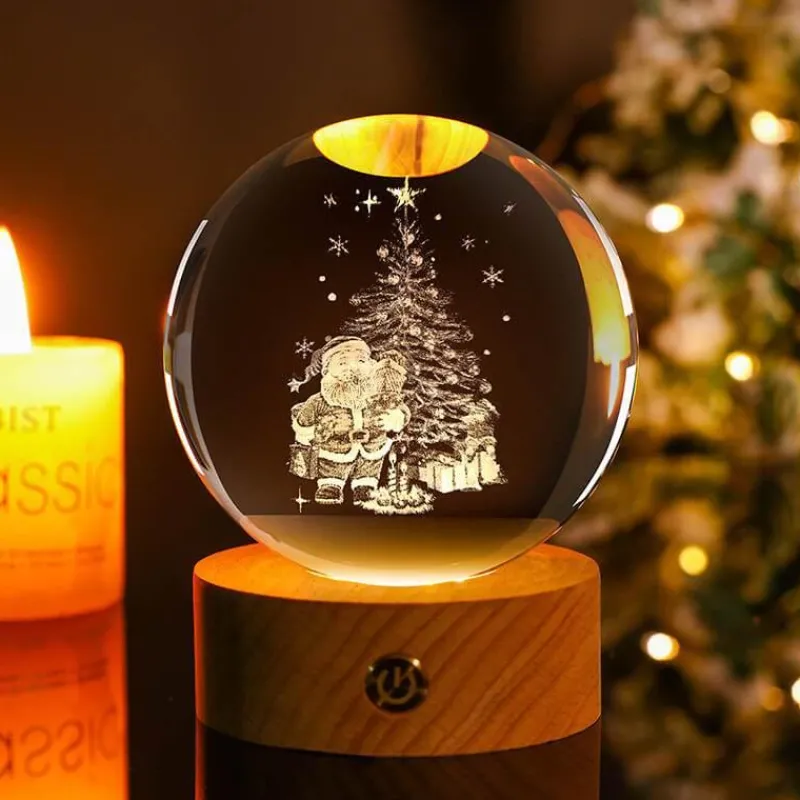 Bright Accents Beleuchtung-Kristallkugel-Nachtlicht – LED-Wohndekor-Akzent