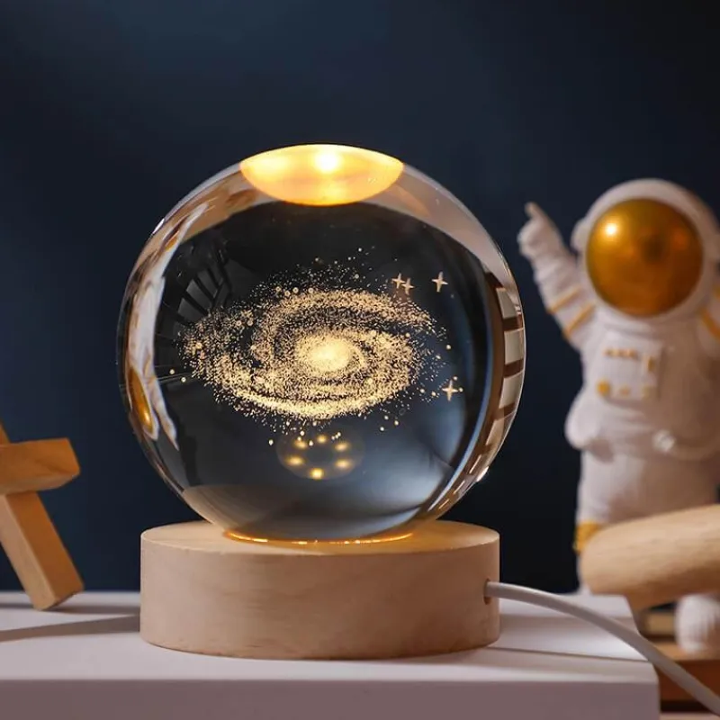 Bright Accents Beleuchtung-Kristallkugel-Nachtlicht – LED-Wohndekor-Akzent