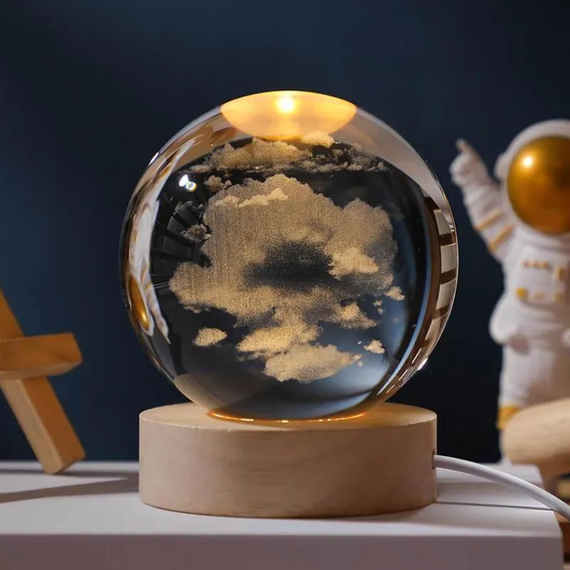 Bright Accents Beleuchtung-Kristallkugel-Nachtlicht – LED-Wohndekor-Akzent