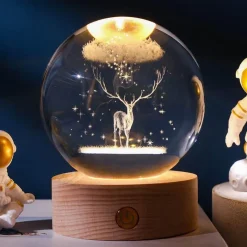 Bright Accents Beleuchtung-Kristallkugel-Nachtlicht – LED-Wohndekor-Akzent