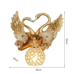 Bright Accents Beleuchtung-Kristallschwanen-Wandleuchte – Elegante dekorative Beleuchtung