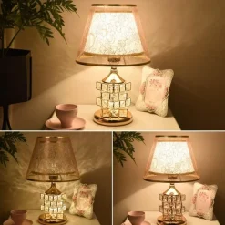 Bright Accents Beleuchtung-Kristall-Tischlampe – Elegante Beleuchtung für romantisches Ambiente