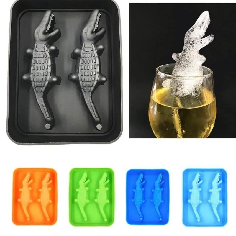 The Decor Haven Küche & Esszimmer-Krokodil-Eiswürfelbereiter – Lustige Eisform in Tierform