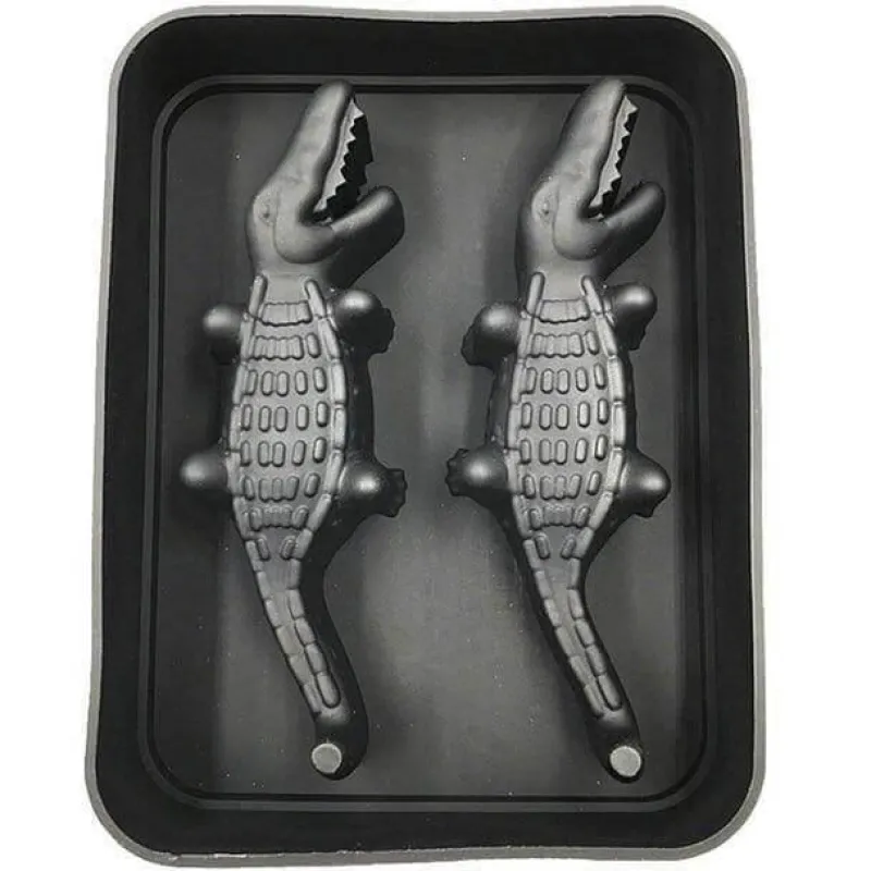 The Decor Haven Küche & Esszimmer-Krokodil-Eiswürfelbereiter – Lustige Eisform in Tierform