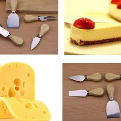 Tom Küche & Esszimmer-Käsemesser-Set – Hochwertige Edelstahlwerkzeuge mit eleganten Holzgriffen