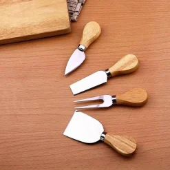 Tom Küche & Esszimmer-Käsemesser-Set – Hochwertige Edelstahlwerkzeuge mit eleganten Holzgriffen