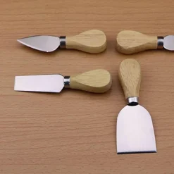 Tom Küche & Esszimmer-Käsemesser-Set – Hochwertige Edelstahlwerkzeuge mit eleganten Holzgriffen