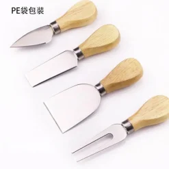 Tom Küche & Esszimmer-Käsemesser-Set – Hochwertige Edelstahlwerkzeuge mit eleganten Holzgriffen