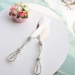 Decor Küche & Esszimmer-Kuchenspatel aus Edelstahl mit Knotendesign – Premium-Backwerkzeug