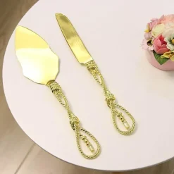 Decor Küche & Esszimmer-Kuchenspatel aus Edelstahl mit Knotendesign – Premium-Backwerkzeug