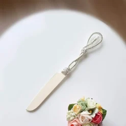 Decor Küche & Esszimmer-Kuchenspatel aus Edelstahl mit Knotendesign – Premium-Backwerkzeug