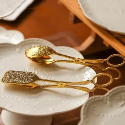 Decor Küche & Esszimmer-Kuchenzange aus Edelstahl – geprägtes Backutensil