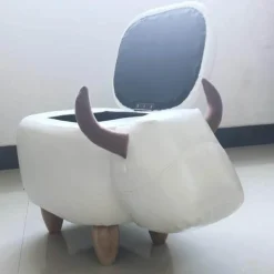 Cozy Living Möbel|Wohndeko-Kuh-Ottomane – Dekorativer Aufbewahrungshocker