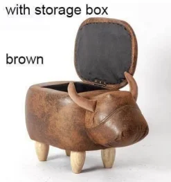 Cozy Living Möbel|Wohndeko-Kuh-Ottomane – Dekorativer Aufbewahrungshocker