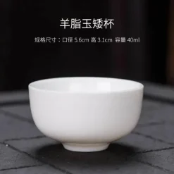 Plates u0026 More Küche & Esszimmer-Kung-Fu-Teetassen-Set – 3er-Set Trinkgeschirr aus weißem Porzellan