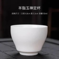 Plates u0026 More Küche & Esszimmer-Kung-Fu-Teetassen-Set – 3er-Set Trinkgeschirr aus weißem Porzellan