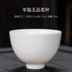 Plates u0026 More Küche & Esszimmer-Kung-Fu-Teetassen-Set – 3er-Set Trinkgeschirr aus weißem Porzellan