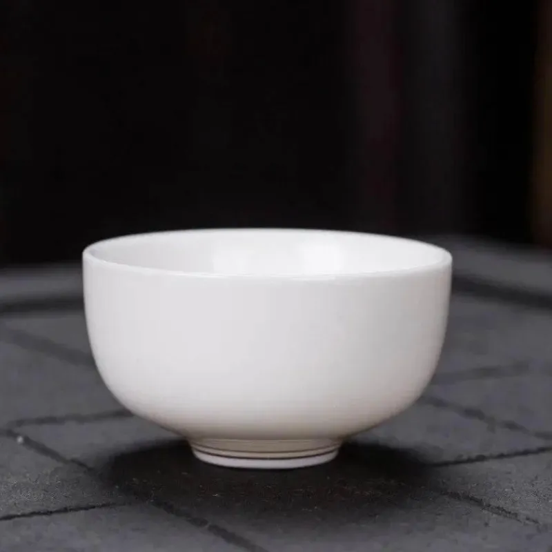 Plates u0026 More Küche & Esszimmer-Kung-Fu-Teetassen-Set – 3er-Set Trinkgeschirr aus weißem Porzellan