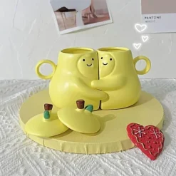 Brew Bliss Küche & Esszimmer-Kuschelbirne Keramik-Duo-Tasse – Süßes dekoratives Trinkgeschirr