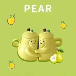 Brew Bliss Küche & Esszimmer-Kuschelbirne Keramik-Duo-Tasse – Süßes dekoratives Trinkgeschirr