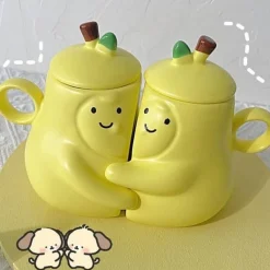 Brew Bliss Küche & Esszimmer-Kuschelbirne Keramik-Duo-Tasse – Süßes dekoratives Trinkgeschirr