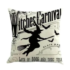 Cozy Haven Bettzeug-Kuschelige Hexen-Halloween-Kissenbezüge – Weiches Halloween-Dekor