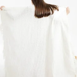 Wrap u0026 Relax Bettzeug-Kuschelige nordische Strickdecke – Überwurf mit Quasten für Zuhause und unterwegs