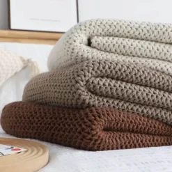Wrap u0026 Relax Bettzeug-Kuschelige Strickdecke – Überwurf mit Quasten für Sofa oder Bett
