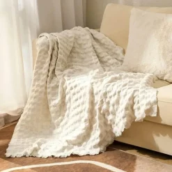 Wrap u0026 Relax Bettzeug-Kuschelige Waffel-Strickdecke – Vielseitiger Mehrjahreszeiten-Sofa-Bettbezug