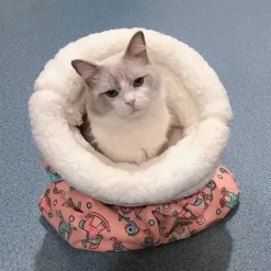 Decor Haustierzubehör|Haustierbetten-Kuscheliger Katzen-Winterschlafsack – dickes, warmes Bettzeug für Katzen