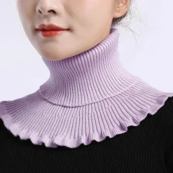 Damen Everly u0026 Lace Damenbekleidung-Kuscheliger Rollkragenschal aus Strick – Abnehmbares Kragen-Accessoire